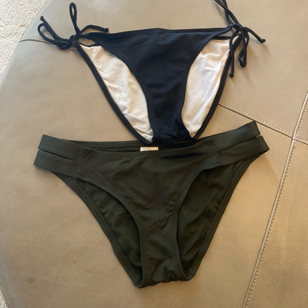 Mossimo Supply Co. Dark Green Bikini Bottoms and O’Neill Black Bikini Bottom